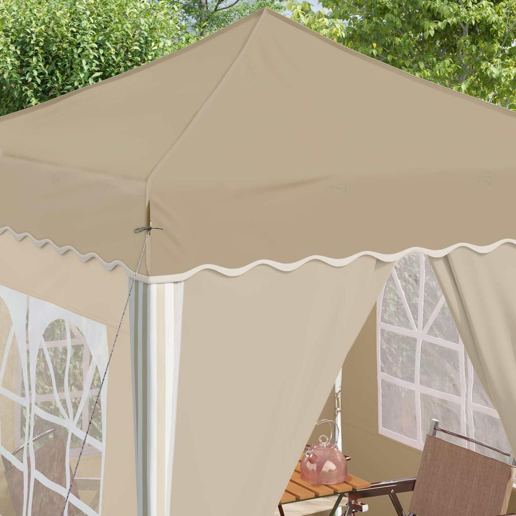 Pop Up Party Tent 195 X 195 X 245 Cm Cream Oxford Fabric