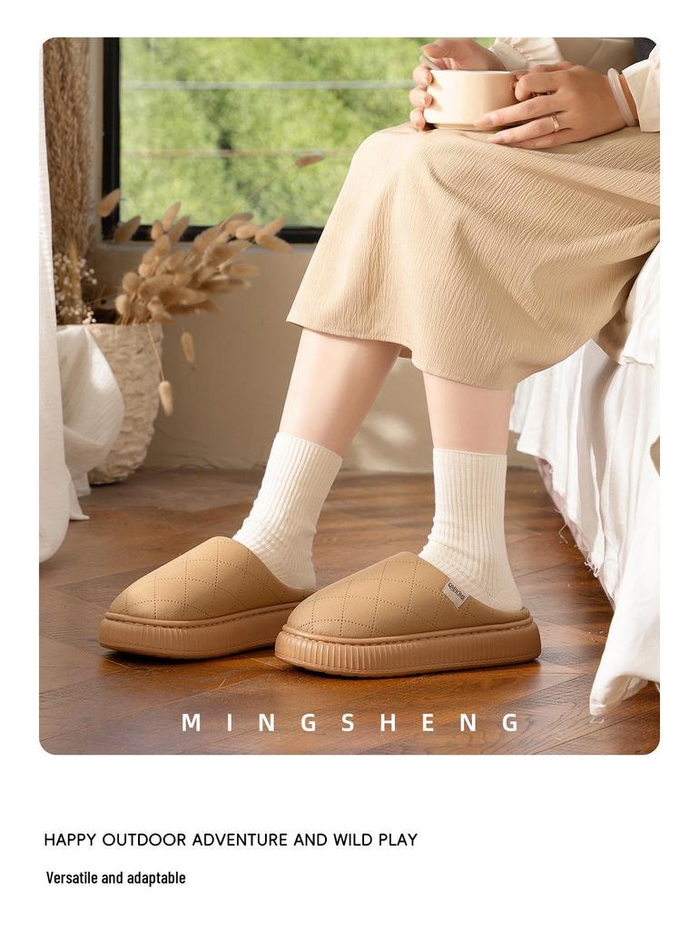 Waterproof Cotton Indoor Slippers: Anti-slip, Unisex, Autumn/Winter 2025