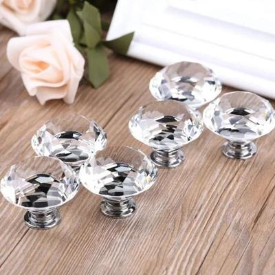 Hardware Fittings Transparent Diamond Handle Decoration Single Hole Furniture Knob Light Plastic Handle Cabinet Handle Cupboard