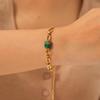 European & American Malachite O-Chain Bracelet: Stainless Steel, Light Luxury, High-End, 18K Gold, Non-Fading Titanium for Women