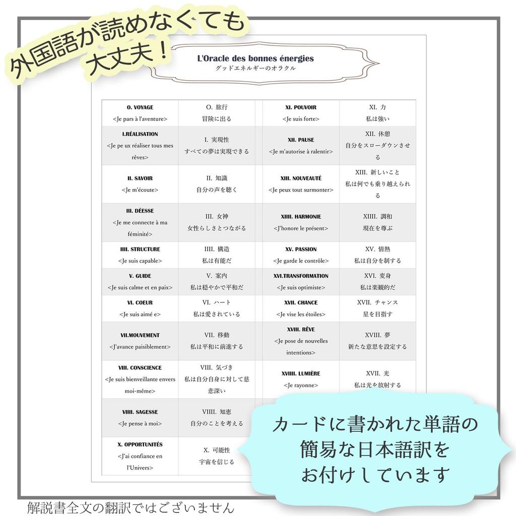 [Authentic] Good Energy Oracle [Oracle Card Meanings In Japanese] Tarot Fortune Telling
