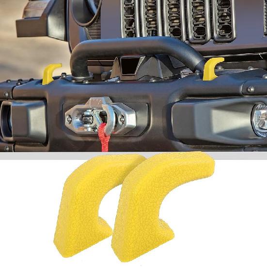 JWWY Bumper Tow Hook Covers Tow Trailer Hitch Receiver Cover Towing Hitch Rubber Sleeve Protector Cover Trim Fit for 2007-2025+Jeep Wrangler JL