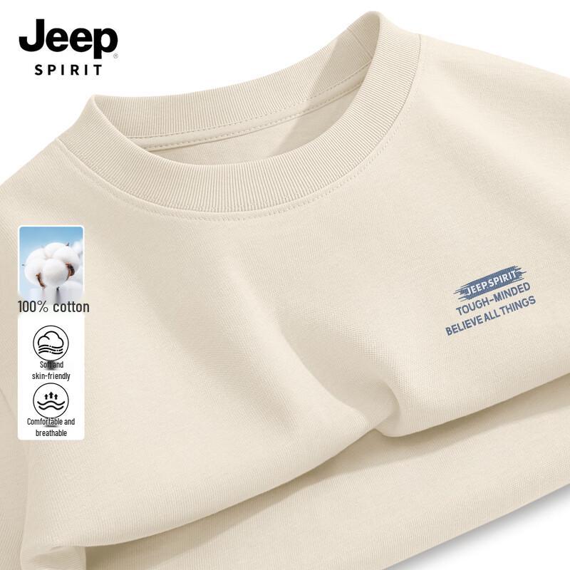 JEEP SPIRIT Men's Long-Sleeve Pure Cotton Casual T-Shirt