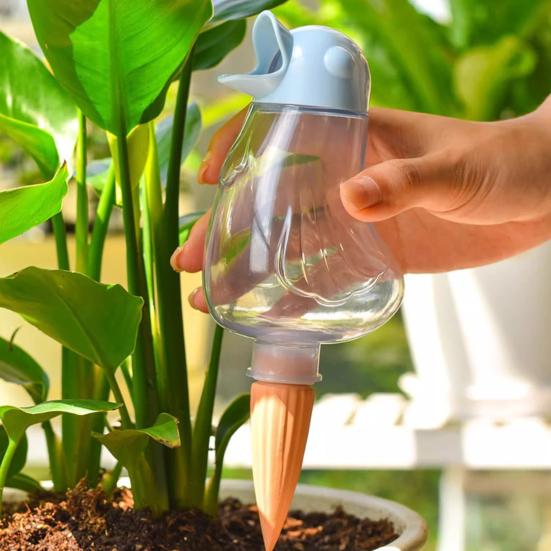 Bird Self Watering Spikes Clear Bird Bulb with Terracotta Spike Automatic Watering Spikes Plant Watering Device for Houseplants Outdoor Potted Plants