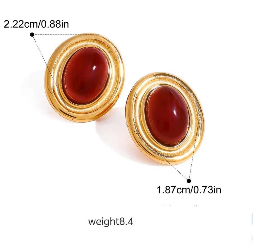 European and American Stud Earrings, High-end Exaggerated Niche Medieval Earrings, Titanium Steel 18K Gold Ear Jewelry