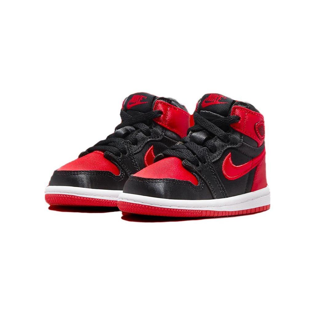 Air Jordan 1 Retro High OG TD Satin Bred 2023 Baby Sneakers Black University-Red White FD5305-061