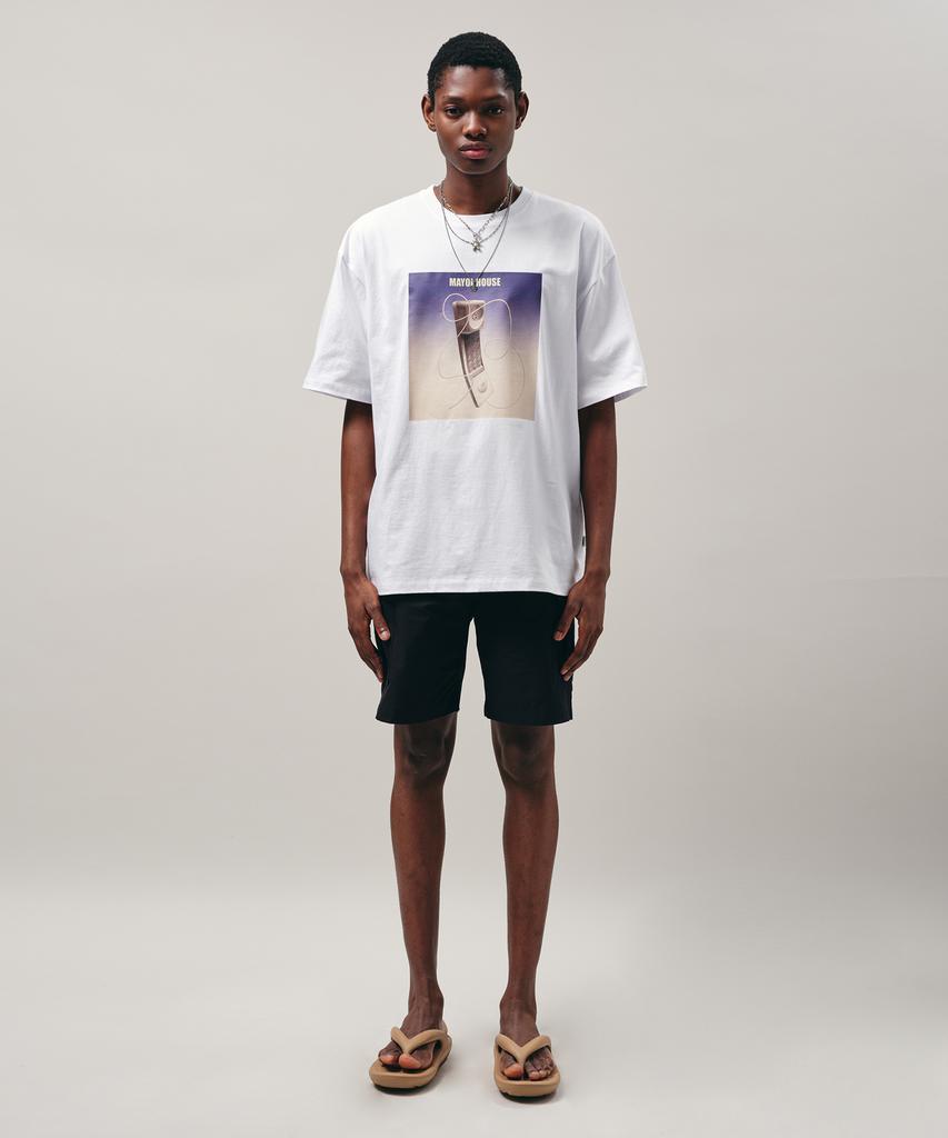 MAYOL Telephone Graphic Short Sleeve Unisex T-Shirt_White