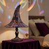 Yousheng Buntglas Hexenhut Lampe, USB-betriebenes Nachtlicht, Handgefertigte Harz-Buntglas Schreibtischlampe, Halloween Gothic Dekor für Schlafzimmer