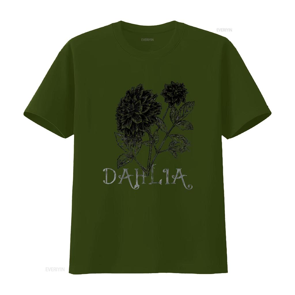 Dahlia Flower Garden Art T Shirt Kids Boys Girls White Small Vintage Washed Stylish Unisex Slightly Graphic Versatile Stretched