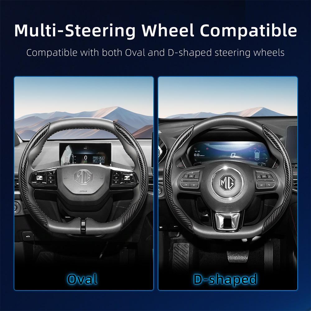 Suitable for Mg Carbon Fiber Texture Steering Wheel Covers with Segmented Quick-Release Design, Durable, Compatible with Zs Astor Ev Hs Phev Mg4 Mg3 M