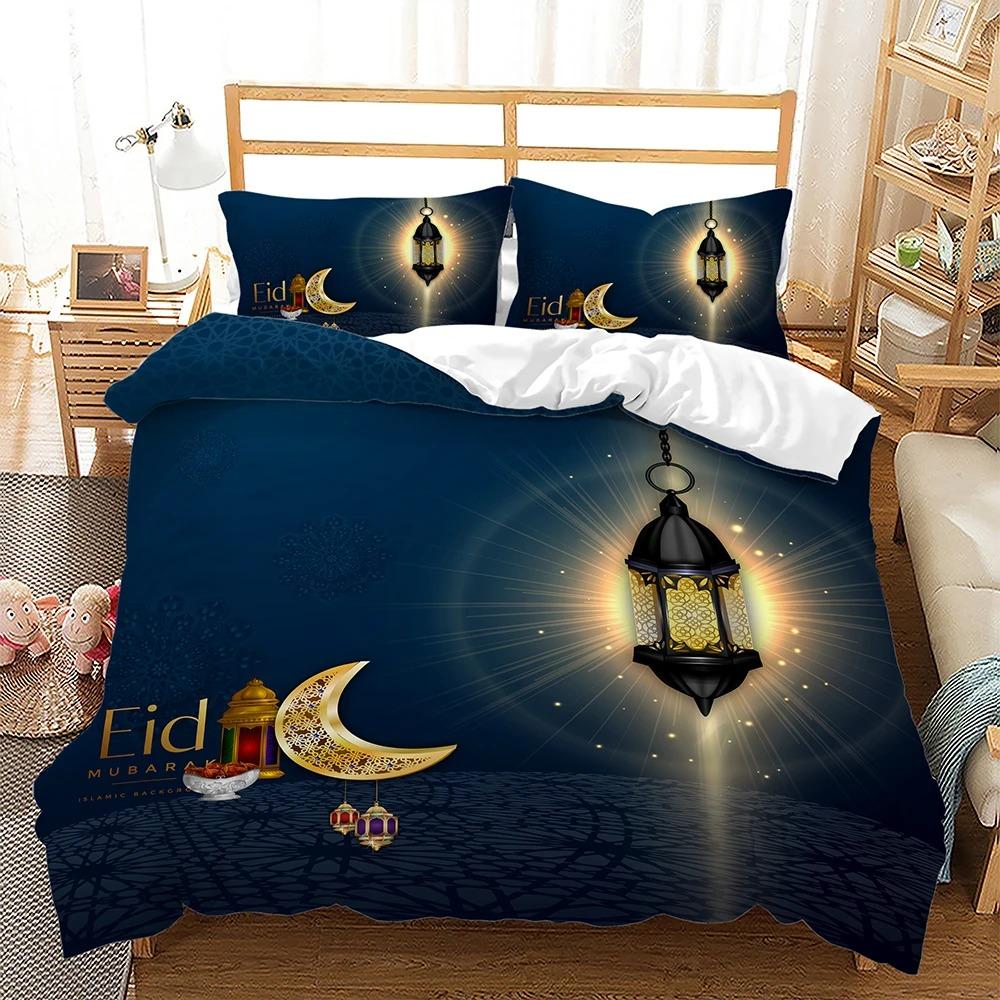 Comforter Ramadan Arabian Night Moon Stars Lamp 3D Bedding Set Queen King Polyester S S