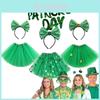 St.patrick's Day Lucky Green Clover Sequin Yarn Short Skirt Hoop Festival Adult