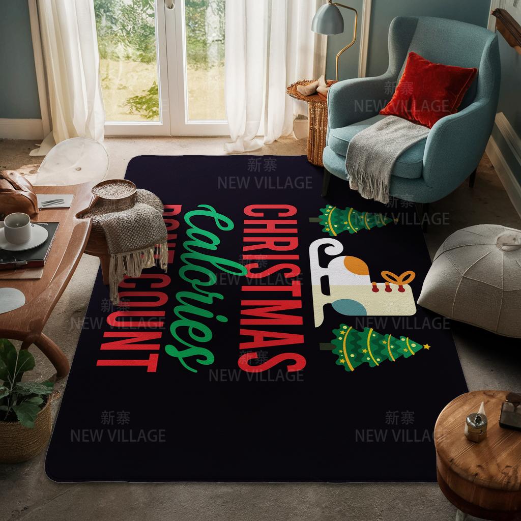 House Entrance Carpet Home Door Mat Living Room Bath Foot Bathroom Non-slip Water Absorption Rugs Bath Merry Christmas Winter