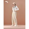 Pantaloni casual da donna a gamba dritta foderati in pile