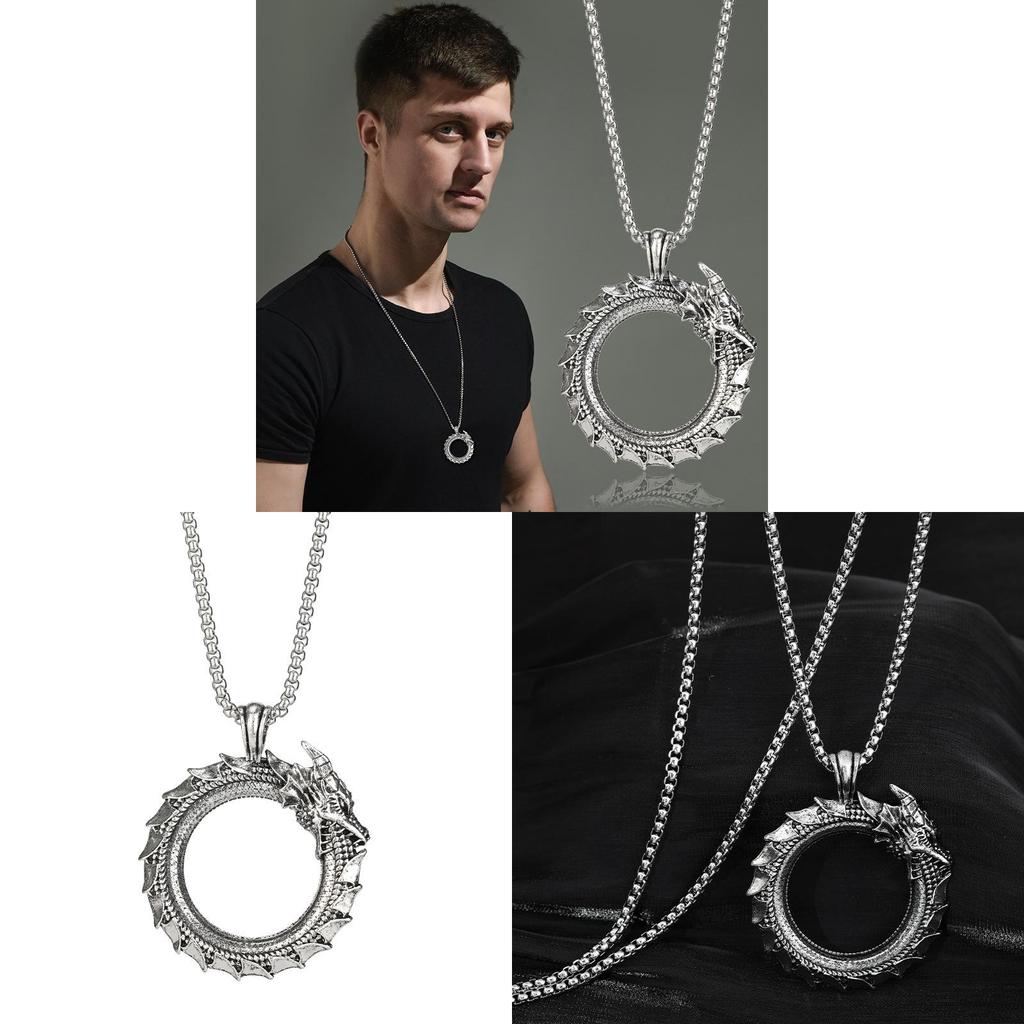 Hip Hop Mens Titanium Steel Animal Pendant Necklace For Streetwear Style