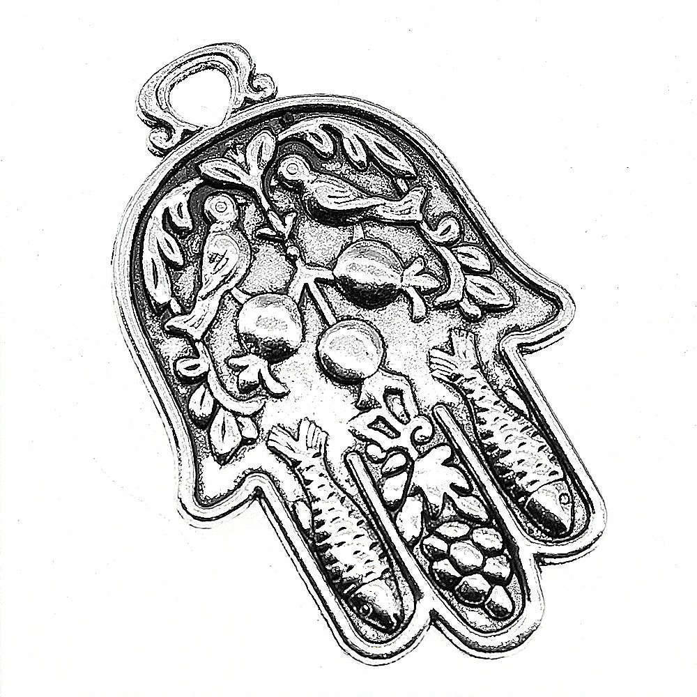 Alloy Hamsa Hand Charms Amulet Pendants For Good Luck Jewelry Making