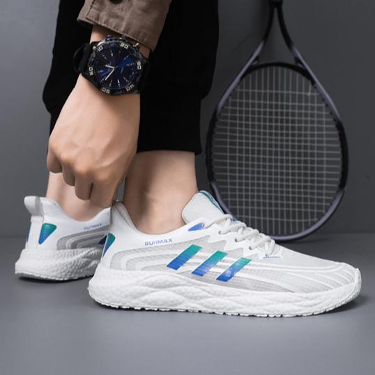 Summer Hollow Men's Shoes Mesh Breathable Sneakers Outsole Running Shoes Trendy Men's Shoes