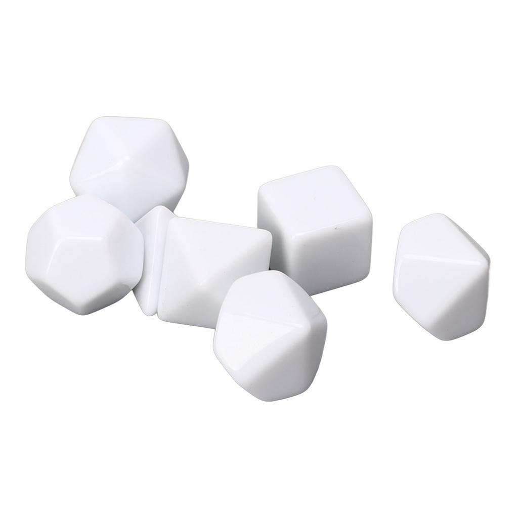 14pcs Blank Dice DIY Board Multi Shape Polyhedral Puzzle Blank Dice Set for Board Game Number