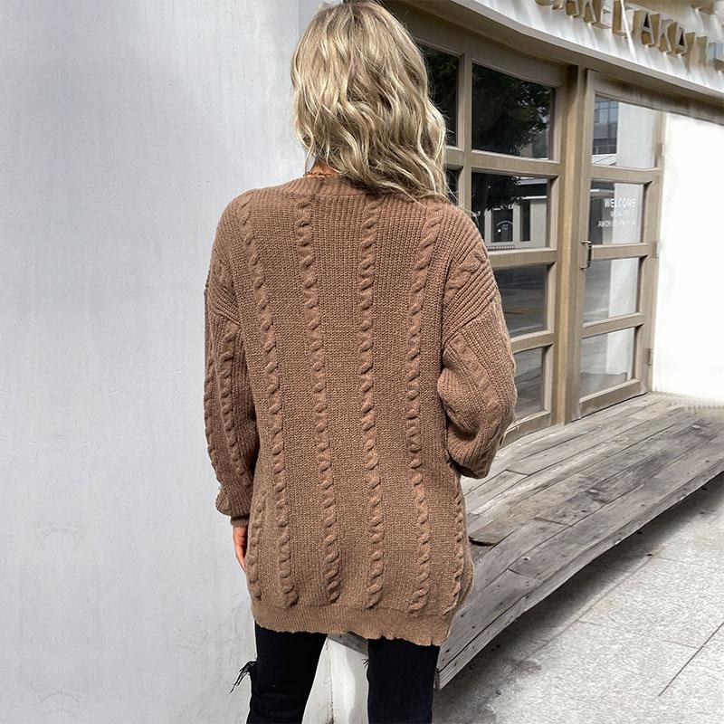 YYFS Giacche e cappotti a maniche lunghe autunno inverno con stampa tinta unita casual alla moda da donna