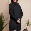 Cross-border Winter 2025 New Turtleneck Knitted Straight Long Dress Women's Lazy Wind Knitted Dress