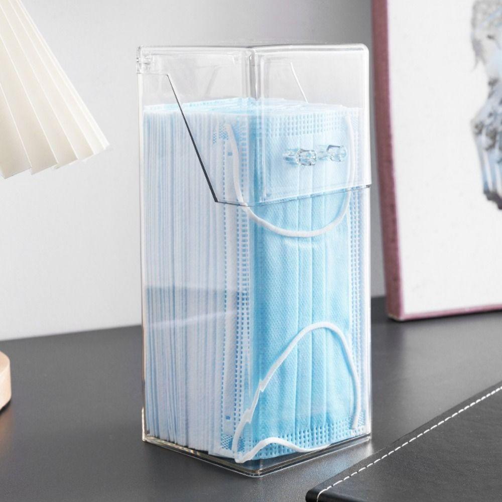 Transparente Transparente Masken Aufbewahrungsbox Klappdeckel Stifte Aufbewahrungsbehälter Stifthalter Schlafzimmer
