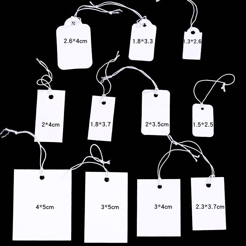 Kraft Hanging Price Tags with Elastic Cord - 100 Pieces for DIY Jewelry Ornaments