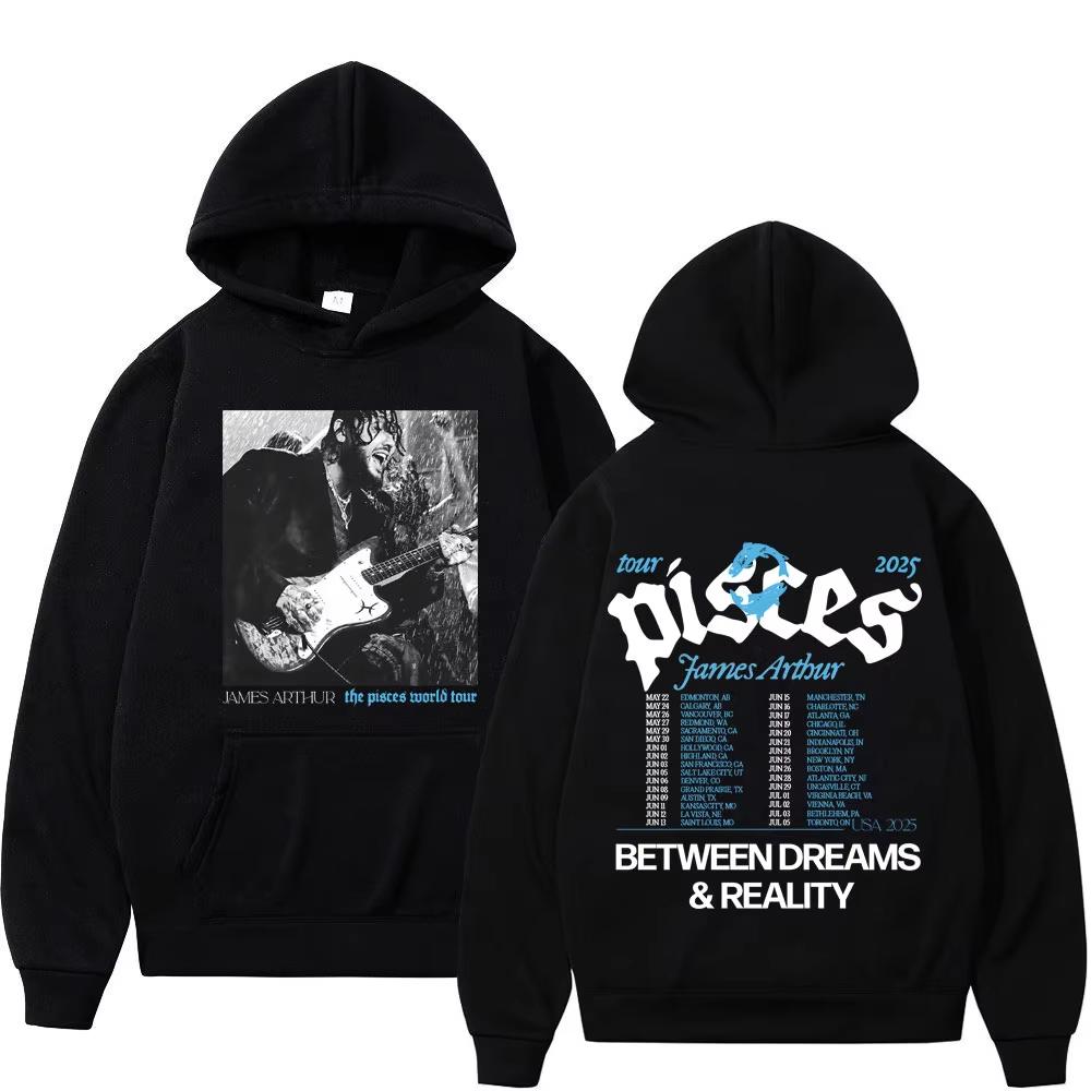 

James Arthur The Pisces World Tour Vintage Hoodies Men Women Hip-hop Hooded Sweatshirts Gothic Vintage Sweatshirt S