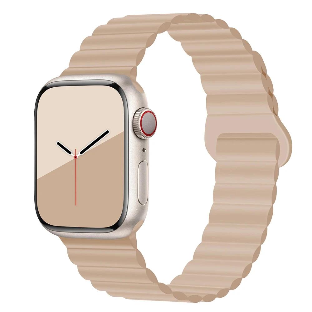 Magnetyczny Pasek Silikonowy Sportowy Bransoletki Do Apple Watch 41mm 42mm 44mm 45mm 46mm 49mm iWatch Seria 11 10 9 8 7 6 5 4se