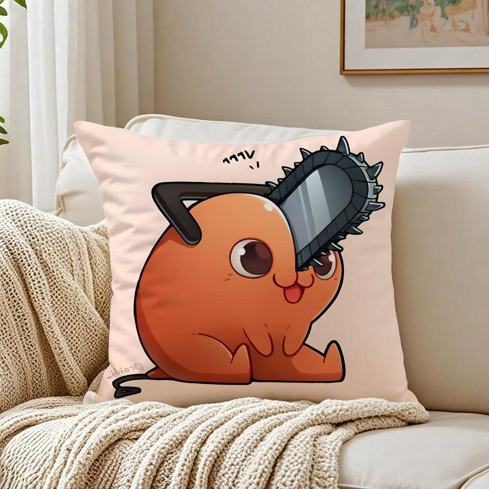 anime violent CChainsaw MMan Cushion Cover Pillowcase Antidustmite living Room Sofa Decor Cushion Room