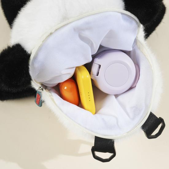 Wearable Plush Animal Backpack Realistic Panda Raccoon Stuffed Toy Soft Zoo Themed Gift for Children
