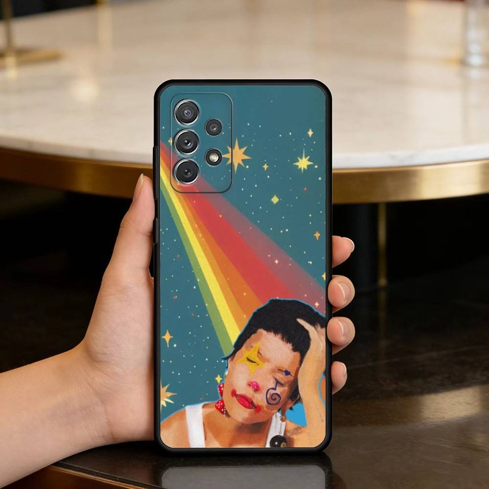 Beauty Singer H-Halsey Soft Silicone Black Cover Phone Case For Samsung Galaxy A73,A72,A71,A70,A53,A52,A51