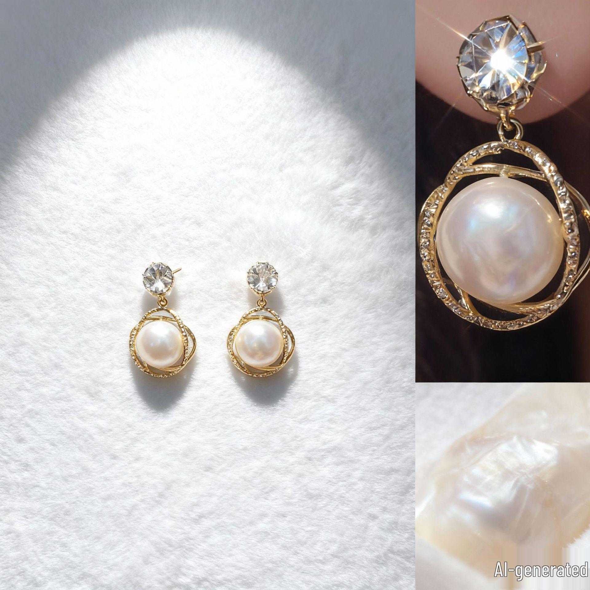 

Элегантные серьги-пусеты с жемчугом и бриллиантами - Легкая роскошь в корейском стиле 0003576503