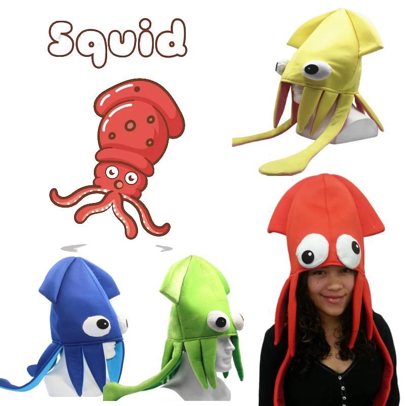 Jiaqi Aksamitny Kapelusz Kałamarnicy Możliwość Personalizacji Zabawny Rekwizyt na Imprezę na Występy i Cosplay