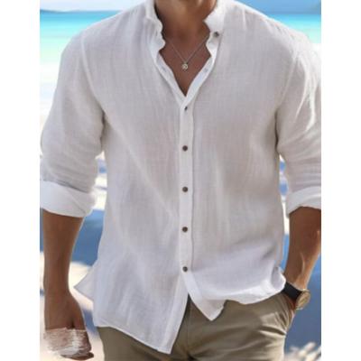 Men's Cotton Shirt Twisted Button Shirts Long Sleeve Solid Color Classic Man Top Spring/summer Casual Daily Clothing