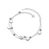 VENTFILLE 925 Stamp Silver Color Star Bracelet Fashion Korean Five-pointed Stars Crystal Double Bracelet Dropshipping Wholesale
