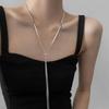Minimalist style~ Super long pull necklace women's niche light luxury design advanced sense snake bone chain simple versatile neck chain