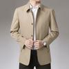 Jaqueta masculina primavera outono manga longa gola virada para baixo único breasted cor sólida blazer de negócios terno casaco casual