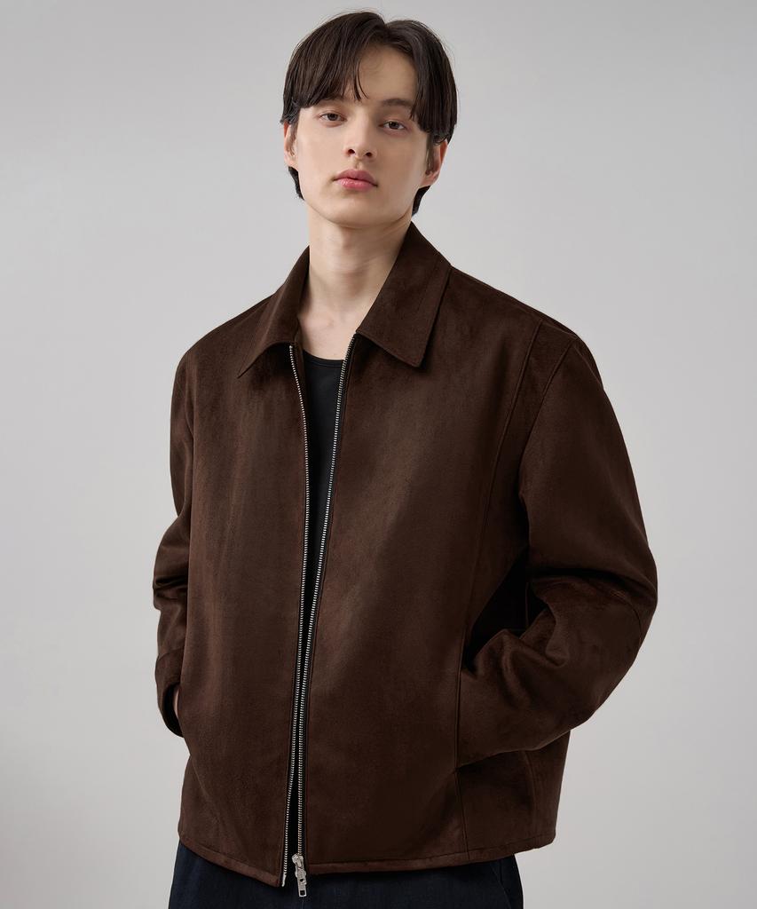 Draw Fit Crescent Suede Jacket [Chestnut Brown]