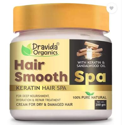 Dravida Organics Soin Capillaire Spa pour Hydratant Cheveux et Cuir Chevelu, Masque Capillaire Kératine - Sans Parabènes  (200g)