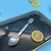 304 Stainless Steel Camping Spoon Space-saving Spoon & Fork Cutlery 2-in-1 Foldable Fork  Picnic