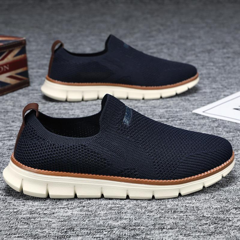 Men's shoes 2025 new lazy one-pedal shallow mouth flat-soled single shoes British style large size casual shoes