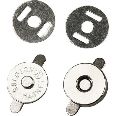 Zapięcie magnetyczne - Creotime - 18 mm - Srebrne - 2 sztuki - Mieszane