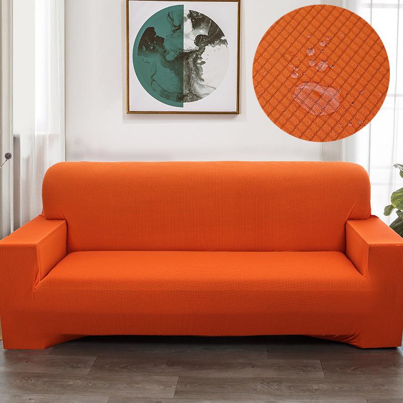 Waterproof Elastic Sofa Cover Cover Full Package Solid Color Thickened Corn Lint Polar Fleece Single and Double Three or Four People