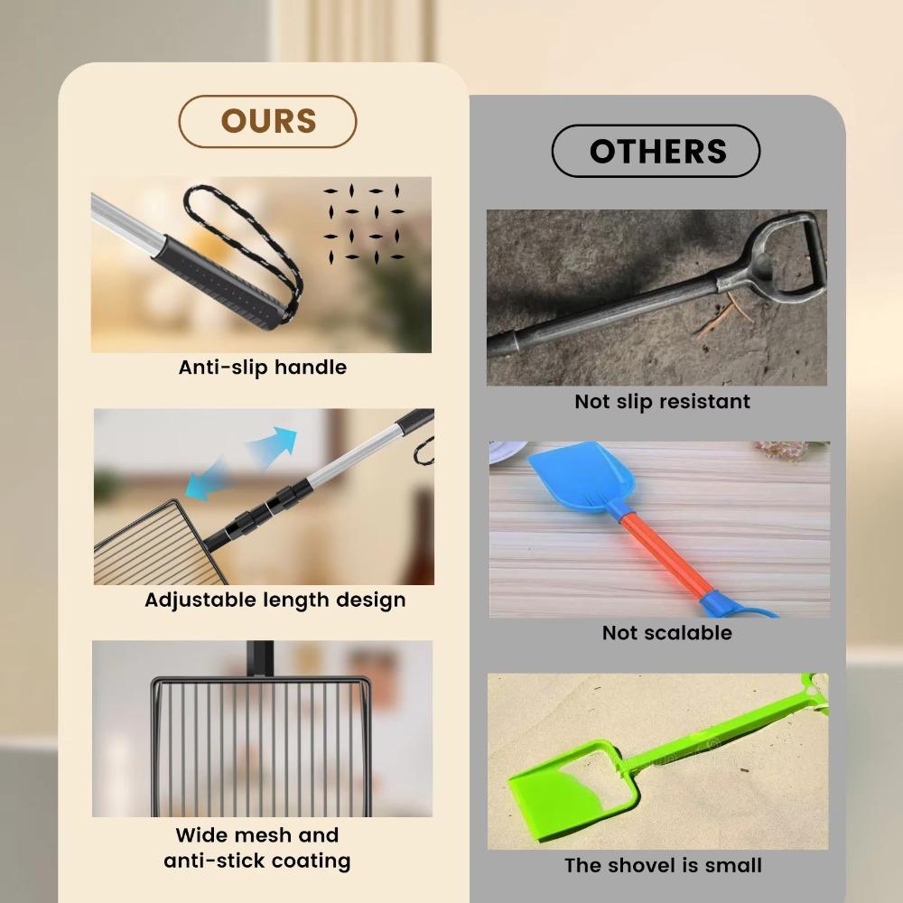 Easy To Clean Cat Litter Scoop Metal Kitten Litter Shovel Durable Cat Poop Spoon Pet Supplies