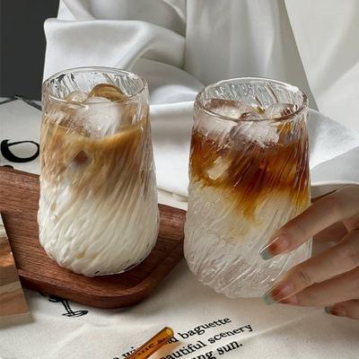Kaffeeglas aus Glas, großes Fassungsvermögen, transparent, schön, dickwandig, auch für kalte Getränke geeignet, z. B. Wassergläser, Weingläser