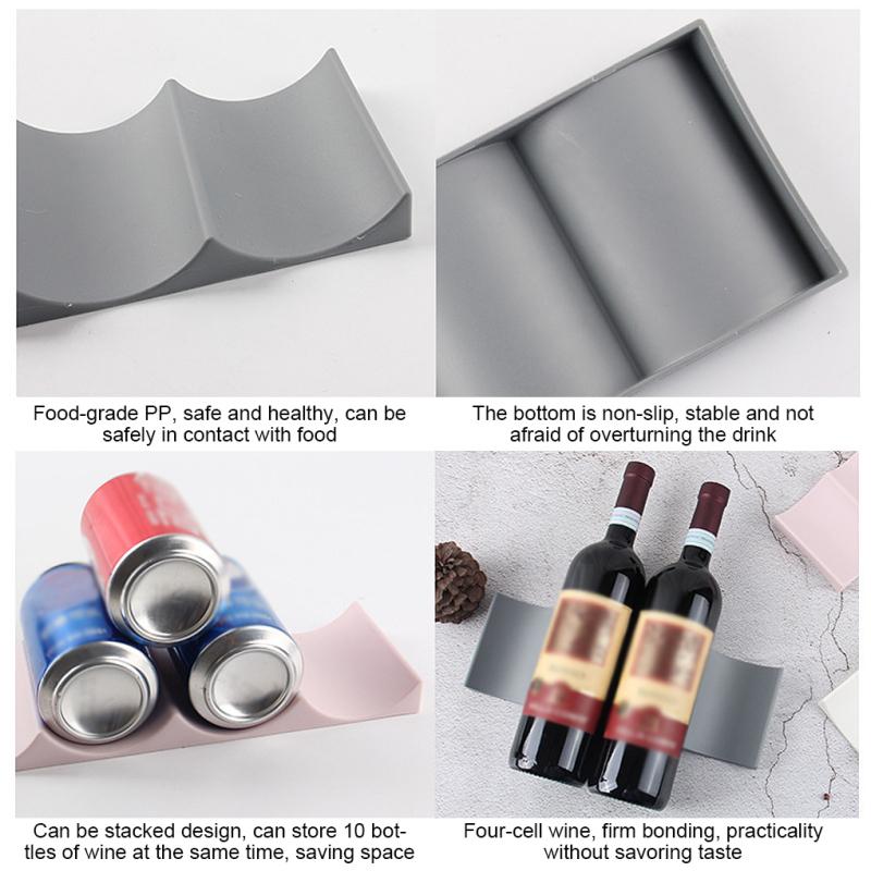 Wine Rack Stackable Bottle Holder Countertop Wine Bottle Rack Wine Bottle Can Organizer For Pantry Cabinet Refrigerator Home 2