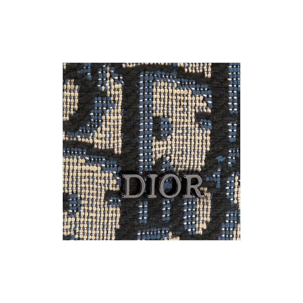 Dior Vyšívaná Monogramová Kožená Podšívka Krátká Dvojitě Skládací Látková Peněženka Unisex Peněženka Béžová Černá 2OBBH027YSE-H05E