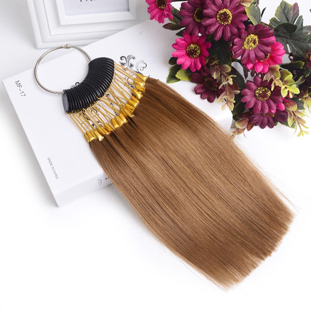 30Pcs/Set Real Human Hair Hair Color Rings Chart Ring Hair Dyeing Sample  Salon Tools