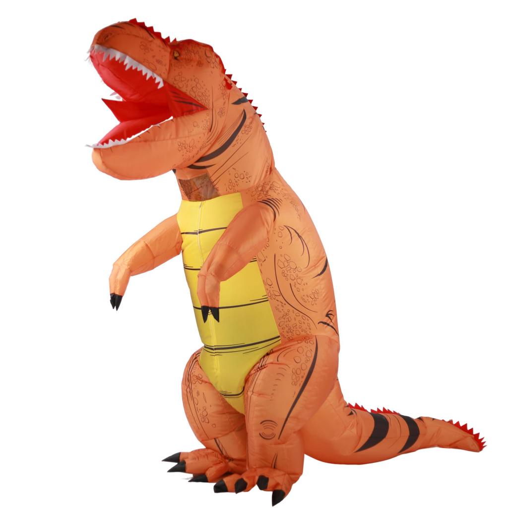 Mskikefly Inflatable Tyrannosaurus Rex Dinosaur Costume for Cultural and Halloween, Christmas, Festivals, Events, Parties, More! (Orange)