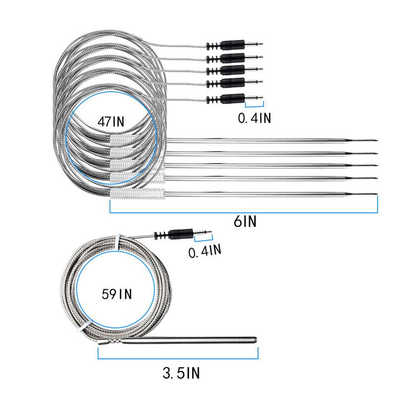 INKBIRD Lebensmittel Kochofen Fleisch BBQ Edelstahlsonde für kabelloses BBQ-Thermometer Ofen Fleischsonde Nur für IBT-6XS/IBT-4XS